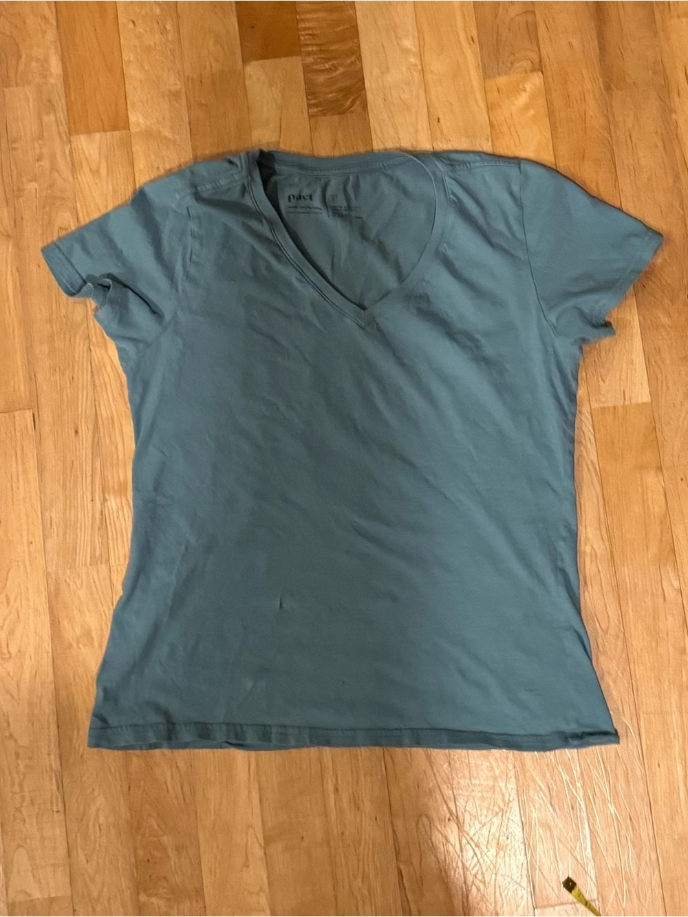 Pact Short Sleeve Shirt Flawed Casual Basic V-Neck Tee Soft Cotton